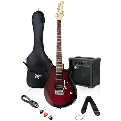 Paket Gitar Listrik Rogue Rocketeer Wine Burst